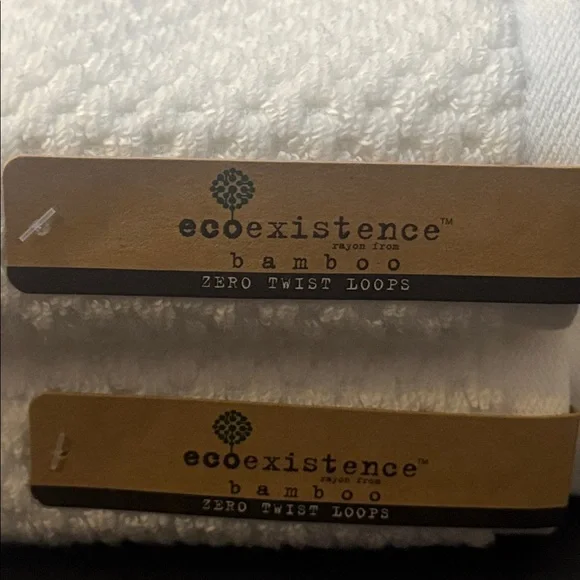 8pc Ecoexistence Bamboo Zero Twist Loops Bath Towel Set - White